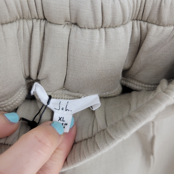 NEW Joh Apparel french scuba pearl long pant peacock tan beige cream XL wide - Picture 7 of 12